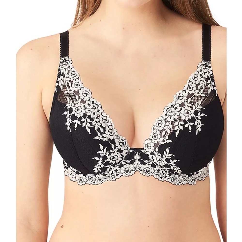 Wacoal Black Lace Trim Full Figure Bra 36DDD Support Comfort - Picture 10 of 10